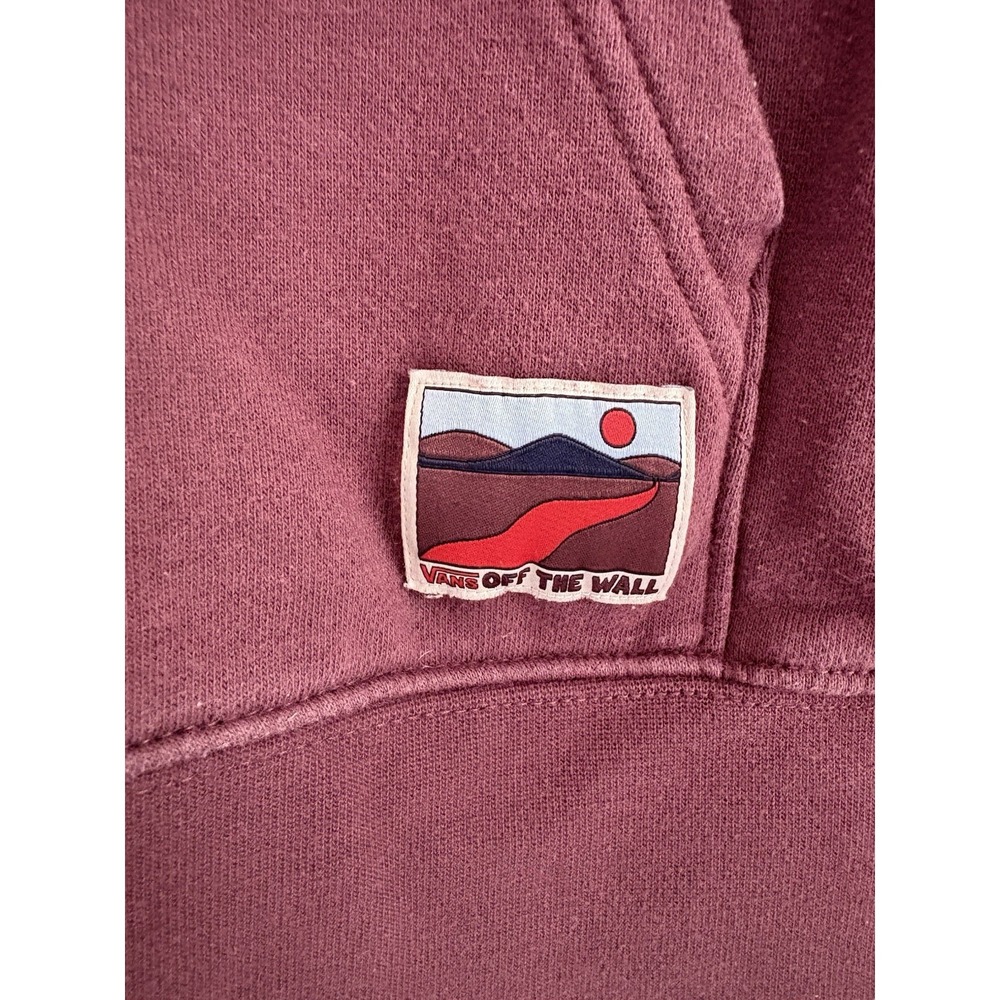 VANS Off The Trail Outdoor Club Men's L Burgundy Pullover Fleece Hoodie Pockets - Picture 2 of 6